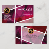 Stijlvolle rode veelhoek kristallen witgrenschemic visitekaartje (Voorkant / Achterkant)