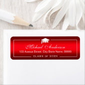 Stijlvolle rode verloopdop met schuine streep Afst Etiket (Insitu)