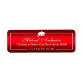 Stijlvolle rode verloopdop met schuine streep Afst Etiket (Voorkant)
