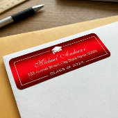 Stijlvolle rode verloopdop met schuine streep Afst Etiket