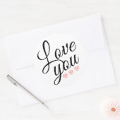 Stijlvolle rode Waterverf-hardescriptcitroenen Ronde Sticker (Envelop)