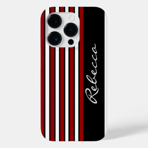 Stijlvolle rode witte en zwarte strepen Case-Mate iPhone case