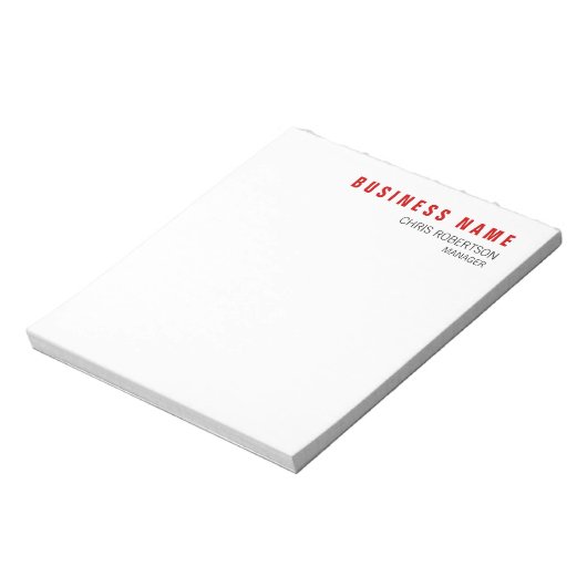 Stijlvolle Rode Witte Moderne Minimalistische Unie Notitieblok (Linkerzijde)