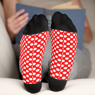 stijlvolle rode witte polka stippen minimalistisch sokken