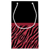 Stijlvolle rode zebra print FAUX Glitz Bow met naa Klein Cadeauzakje (Achterkant)