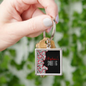 Stijlvolle rode zoete 16 zebra hart ontwerp naam sleutelhanger (Hand)