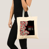 Stijlvolle rode zoete 16 zebra-hartontwerp naam tote bag (Voorkant (product))