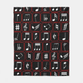 Stijlvolle rode zwarte en witte geometrische Muzie Fleece Deken (Voorkant)