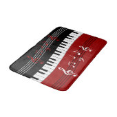 Stijlvolle rode zwarte witte pianotoetsen en notit badmat (Gekanteld)
