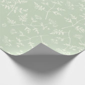 Stijlvolle Roestachtige Sage Green Botanical Flora Cadeaupapier (Hoek)