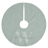 Stijlvolle Roestachtige Steek Groene Botanische Fl Kerstboom Rok (Voorkant)