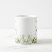 Stijlvolle Roestachtige Steek Groene Botanische Fl Koffiemok (Center)