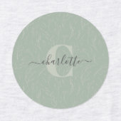 Stijlvolle Roestachtige Steek Groene Botanische Fl Labels (Design 2)