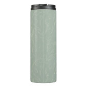 Stijlvolle Roestachtige Steek Groene Botanische Fl Thermosbeker (Achterkant)