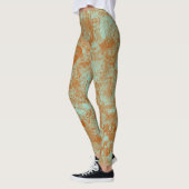 Stijlvolle roestgroene Paris Toile-ontwerp Leggings (Links)