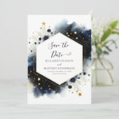 Stijlvolle romantische hemelse bruiloft save the date (Staand voorkant)