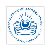 Stijlvolle ronde Cartoon camera retour adres Zelfinktende Stempel (Design)