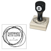 Stijlvolle, ronde, handige handtas met liefhebbers rubberstempel (Gestempeld)