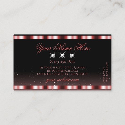 Stijlvolle Rood- en zwarte Ruitdiamanten Visitekaartje (Achterkant)