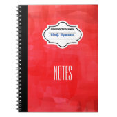 Stijlvolle rood gepatenteerde gepersonaliseerde co notitieboek (Voorkant)