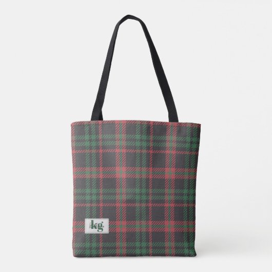 Stijlvolle rood & groen gedempte vakantiekleuren g tote bag (Achterkant)