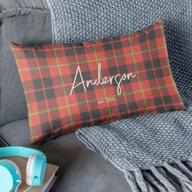 Stijlvolle rood & groen heldere vakantie kleur Pla Kussen (Creator heeft geüpload)