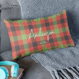 Stijlvolle rood & groen heldere vakantie kleur Pla Kussen