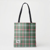 Stijlvolle rood & groen vakantie kleuren geruite s tote bag (Voorkant)