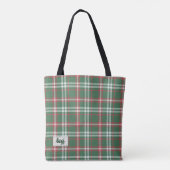 Stijlvolle rood & groen vakantie kleuren geruite s tote bag (Achterkant)