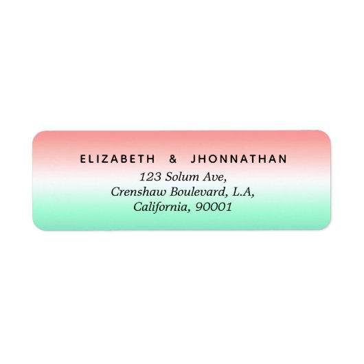 Stijlvolle Rood Groen Wit Gradient Zwart Typografi Etiket (Voorkant)