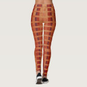 Stijlvolle rood-Oranje Ombre Plaid Pattern Leggings (Achterkant)