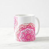 Stijlvolle rood roze aangepaste naam Boho Mandala Koffiemok (Voorkant rechts)