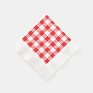 Stijlvolle rood-witte geruite cocktail servet