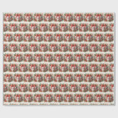 Stijlvolle rood witte Polka Dot Coquette Kerstmis Cadeaupapier (Vlak)
