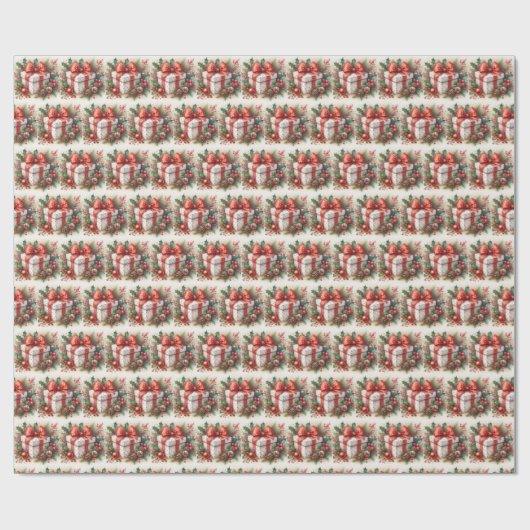 Stijlvolle rood witte Polka Dot Coquette Kerstmis Cadeaupapier (Vlak)