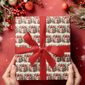Stijlvolle rood witte Polka Dot Coquette Kerstmis Cadeaupapier