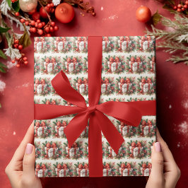 Stijlvolle rood witte Polka Dot Coquette Kerstmis Cadeaupapier