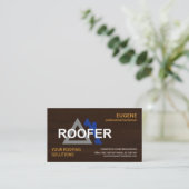 Stijlvolle Roofer Signage Wood Texture Roofing Visitekaartje (Staand voorkant)