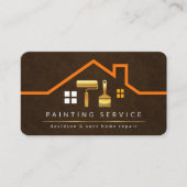 Stijlvolle Rooftop Building Gold Handyman Brush Visitekaartje (Voorkant)