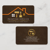 Stijlvolle Rooftop Building Gold Handyman Brush Visitekaartje (Voorkant / Achterkant)