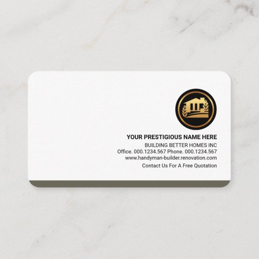 Stijlvolle Rooftop Handyman Tools Building Visitekaartje (Achterkant)