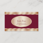 Stijlvolle Roos Gold Effects en Chic Burgundy Colo Visitekaartje (Voorkant)