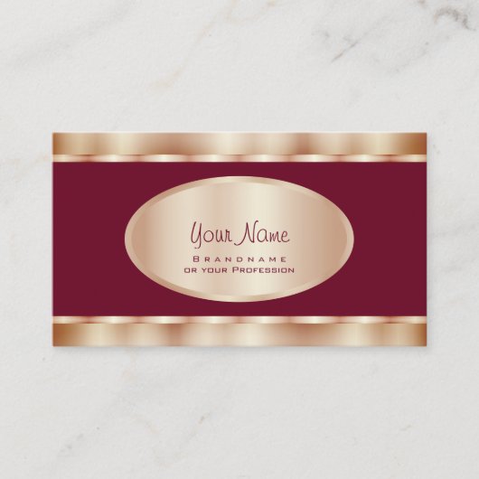 Stijlvolle Roos Gold Effects en Chic Burgundy Colo Visitekaartje (Voorkant)