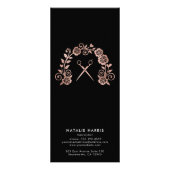 Stijlvolle Roos Gold- en zwarte haarprijs Reclamekaart (Achterkant)