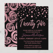 Stijlvolle Roos Gold Faux Folie 25e verjaardagsfee Kaart (Voorkant / Achterkant)