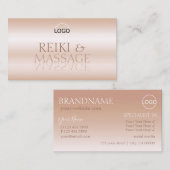 Stijlvolle Roos Gold Mirror letters met Logo moder Visitekaartje (Voorkant / Achterkant)