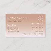 Stijlvolle Roos Gold Mirror letters met Logo moder Visitekaartje (Achterkant)