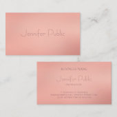 Stijlvolle Roos Gold Trendy Modern Elite Sjabloon Visitekaartje (Voorkant / Achterkant)