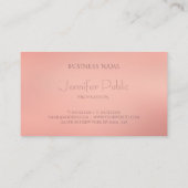 Stijlvolle Roos Gold Trendy Modern Elite Sjabloon Visitekaartje (Achterkant)