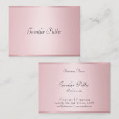 Stijlvolle Roos Goud Moderne Kalligrafie Sjabloon Visitekaartje (Voorkant / Achterkant)